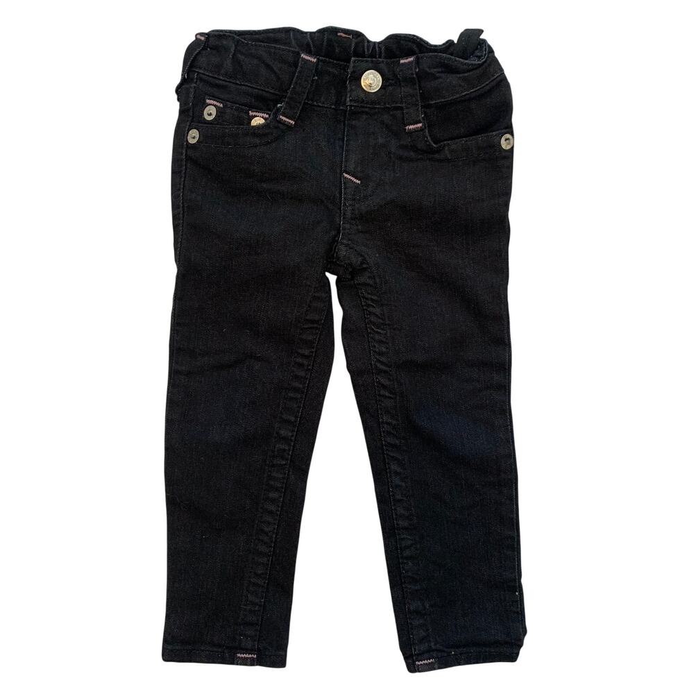 Lucky Toddler Boys 3T Skinny Straight Stretch Jeans Black Denim Adjustable Waist